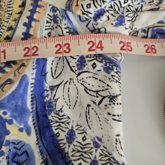 Chico's Button Front Jacket BLue Paisley Print Cotton XL/16 (Chico's Sz 3) - Picture 13 of 14